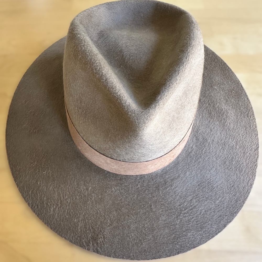 JANESSA LEON  Taupe Wide-Brim Hat Size SMALL 51”